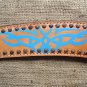 S544 NEW HILASON WESTERN LEATHER HORSE BREAST COLLAR TAN W/ TURQUOISE HAND PAINT