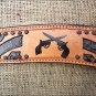 S570 HILASON WESTERN LEATHER HORSE BREAST COLLAR TAN BLACK HAND PAINT CROSS GUN
