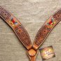 S47 NEW HILASON WESTERN LEATHER HORSE BREAST COLLAR LOVE HEART W/ ANGEL WINGS