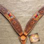 S47 NEW HILASON WESTERN LEATHER HORSE BREAST COLLAR LOVE HEART W/ ANGEL WINGS