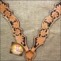 V1 HILASON WESTERN LEATHER HORSE BREAST COLLAR TAN BLACK INLAY