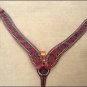 HILASON WESTERN LEATHER HORSE BREAST COLLAR MAHOGANY W/ BLACK HAND PAINT INLAY