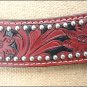 HILASON WESTERN LEATHER HORSE BREAST COLLAR MAHOGANY W/ BLACK HAND PAINT INLAY