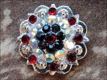 BLACK SIAM AB CRYSTALS BERRY CONCHO RHINESTONE HEADSTALL SADDLE TACK