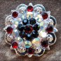 BLACK SIAM AB CRYSTALS BERRY CONCHO RHINESTONE HEADSTALL SADDLE TACK