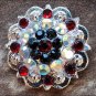 BLACK SIAM AB CRYSTALS BERRY CONCHO RHINESTONE HEADSTALL SADDLE TACK
