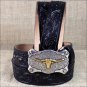 22 inch TONY LAMA BLACK BOY'S FLORAL TOOLED LEATHER LITTLE TEXAS WESTERN BELT