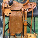 WD005ABG-F HILASON BIG KING WESTERN WADE RANCH ROPING COWBOY TRAIL SADDLE 17"