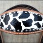 S586 HILASON WESTERN LEATHER HORSE BRIDLE HEADSTALL BLACK & WHITE GIRAFFE PRINT