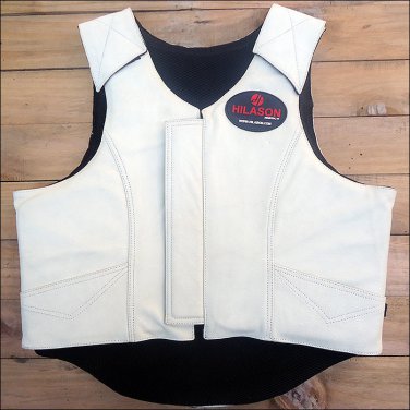 PV800-F HILASON BULL RIDING PRO RODEO LEATHER PROTECTIVE VEST GEAR EQUIPMENT SML