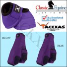 SMALL PURPLE CLASSIC EQUINE FRONT REAR LEGACY SPORTS HORSE NO TURN BELL BOOTS