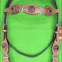 HILASON WESTERN LEATHER HORSE BRIDLE HEADSTALL RAWHIDE TAN W/ CONCHO