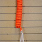 ORANGE HILASON WESTERN TACK BRAID POLY LEAD ROPE WITH LEATHER POPPER