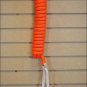 ORANGE HILASON WESTERN TACK BRAID POLY LEAD ROPE WITH LEATHER POPPER