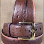 34X1 1/2" 3D BROWN MENS DRESS OSTRICH PRINT LEATHER BELT REMOVABLE BRASS BUCKLE