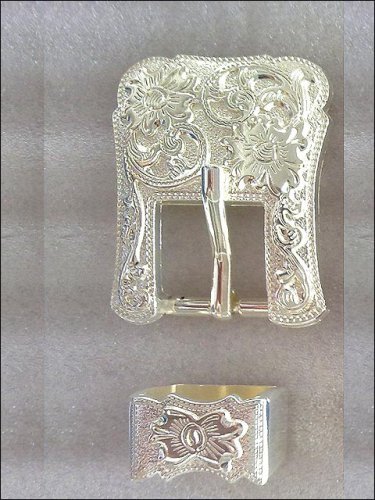 1 pc. BUCKLE HORSE SADDLE WESTERN HEADSTALL BRIDLE SILVER TACK FLORAL 3/4 INCH