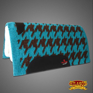 MADE IN USA F230 HILASON WESTERN WOOL FELT SADDLE BLANKET PAD TURQUOISE BROWN