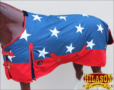 HILASON 1200D 400 GSM WINTER WATERPROOF POLY HORSE BLANKET W/ BELLY WRAP 66"-84"
