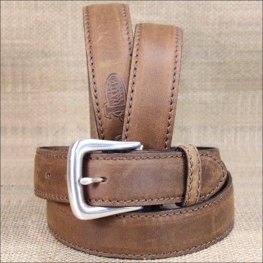32" JUSTIN BROWN WORKING SPORT LEATHER MEN BELT SQUARE BUCKLE 1-3/8" Wide