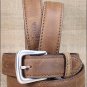 32" JUSTIN BROWN WORKING SPORT LEATHER MEN BELT SQUARE BUCKLE 1-3/8" Wide
