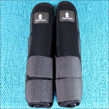 EXTRA LARGE BLACK CLASSIC EQUINE LEGACY SYSTEM HORSE FRONT SPORT BOOT PAIR