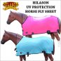 PINK / TURQUOISE HILASON UV PROTECTION AIRFLOW MESH HORSE FLY SHEET W/ SURCINGLE