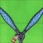 HILASON WESTERN LEATHER HORSE BREAST COLLAR TURQUOISE BLACK CHEETAH