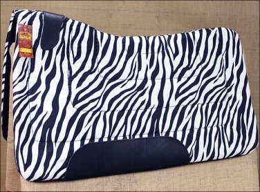 ZEBRA HILASON HORSE SQUARE SADDLEBACK CONTOURED CUT SADDLE PAD W/ FELT BOTTOM