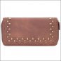 AMERICAN WEST BANDANA SIOUX ZIP AROUND LADIES WALLET W/ BRASS SPOTS TAN