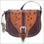 AMERICAN WEST LEATHER LADIES BLAZING SADDLE FLAP CROSSBODY SHOULDER HAND BAG