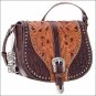AMERICAN WEST LEATHER LADIES BLAZING SADDLE FLAP CROSSBODY SHOULDER HAND BAG