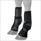TOUGH 1 CONTOURED MESH NEOPRENE FOAM PADDED HORSE LEG FLY BOOTS PAIR OF 2 BLACK