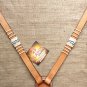NEW HILASON WESTERN RAWHIDE BRAIDED LEATHER HORSE BREAST COLLAR - TAN