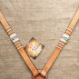 NEW HILASON WESTERN RAWHIDE BRAIDED LEATHER HORSE BREAST COLLAR - TAN