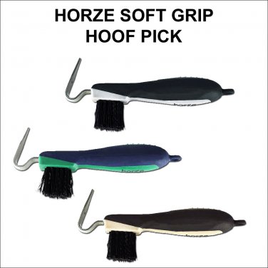 HORZE HAPPY HORSE DURABLE BRISTLES STEEL HOOF PICK BRUSH