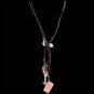 3D JUSTIN ARROWS HAMMERED SILVER COPPER TONE WOMAN LADIES LEATHER NECKLACE