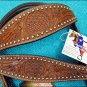 HILASON WESTERN HANDTOOLED LEATHER HORSE BRIDLE HEADSTALL BREAST COLLAR DARK OIL