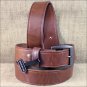 44 X 1 1/2" 3D BROWN MENS WESTERN BASIC LEATHER BELT REMOVABLE BRASS BUCKLE