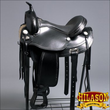 T102BK HILASON WESTERN FLEX TREE TRAIL PLEASURE ENDURANCE RIDING HORSE SADDLE 18