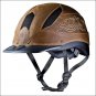 SMALL TROXEL LOW PROFILE  CHENYENNE BROWN LEATHER WESTERN RIDING HELMET
