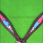 HILASON WESTERN LEATHER HORSE BREAST COLLAR MAHOGANY BLUE PINK