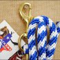 SHOWMAN BLUE POLY HORSE 8 feet LEAD ROPE WITH BRASS SNAP