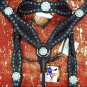 HILASON WESTERN LEATHER HORSE BRIDLE HEADSTALL BREAST COLLAR BLACK W/ CONCHOS