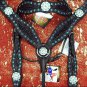 HILASON WESTERN LEATHER HORSE BRIDLE HEADSTALL BREAST COLLAR BLACK W/ CONCHOS