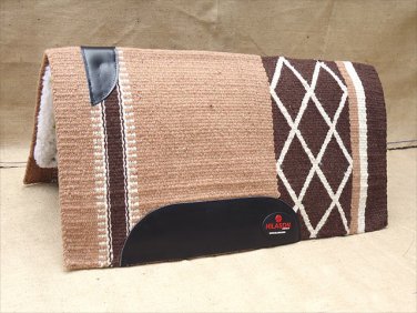 MADE IN USA FE291 HILASON WESTERN SHOW WOOL FELT SADDLE BLANKET PAD BEIGE BROWN