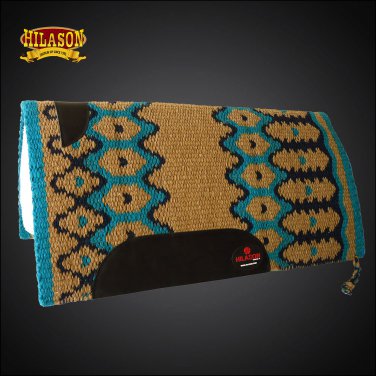 MADE IN USA FE320-F HILASON WESTERN WOOL FELT SADDLE BLANKET PAD BAIGE TERQUOISE