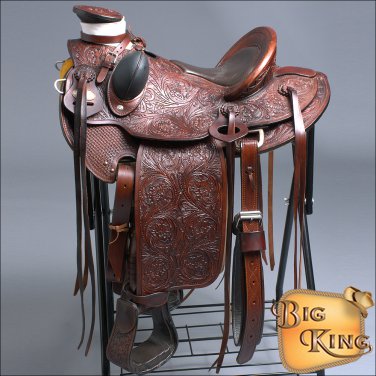 WD005AM 15" HILASON BIG KING WESTERN WADE RANCH ROPING COWBOY TRAIL SADDLE