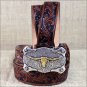 22 inch TONY LAMA TAN BOY'S FLORAL TOOLED LEATHER LITTLE TEXAS WESTERN BELT