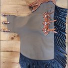 F806 HILASON YOUTH CHILD PRO RODEO BRONC BULL-RIDING SMOOTH LEATHER CHINKS CHAPS