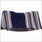 CLASSIC EQUINE ZONE WOOL TOP NEW ZEALAND WOOL DURABLE HORSE SADDLE PAD NAVY TAN